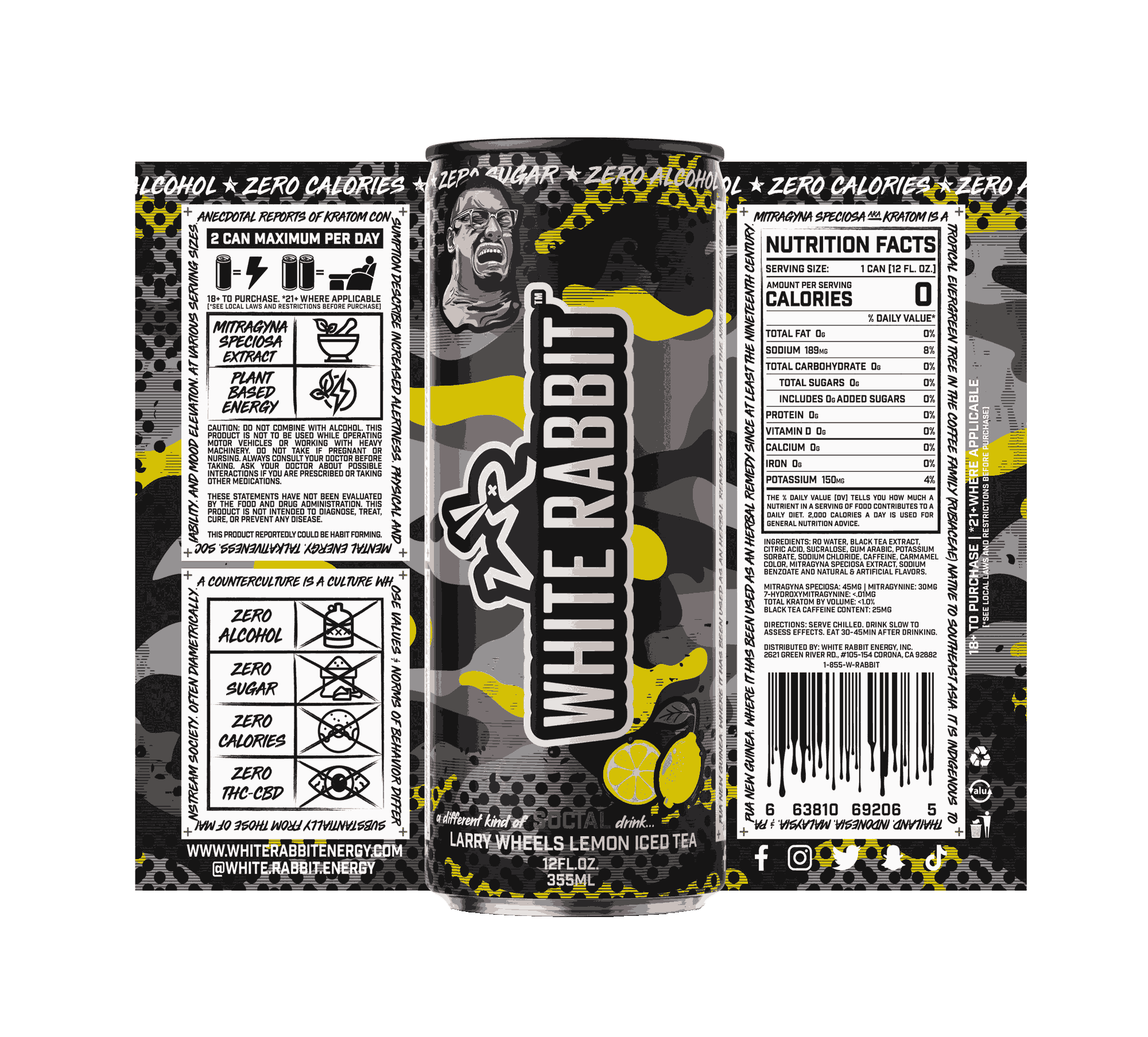 *White Rabbit Larrys Lemonade Kratom Seltzer*